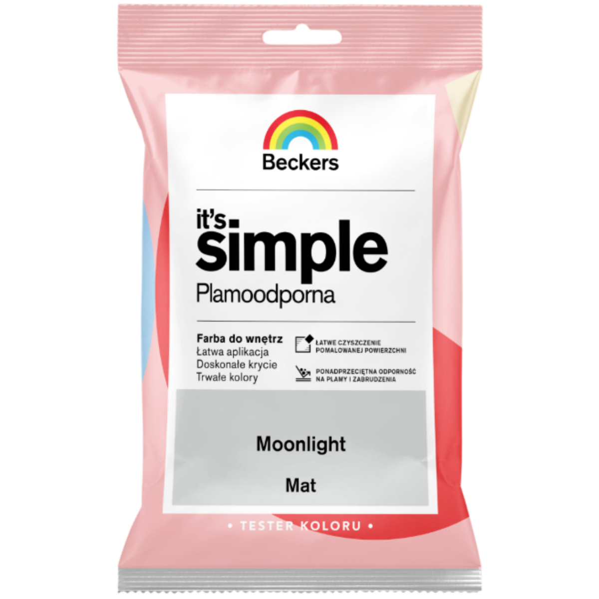 BECKERS Designer It's Simple Plamoodporna farba do ścian i sufitów moonlight szary tester 50ml
