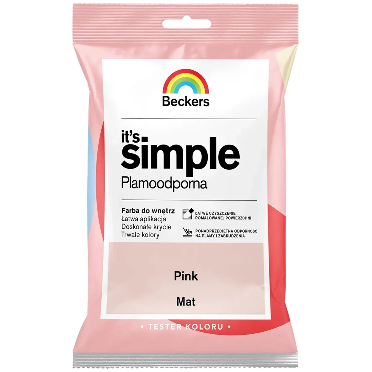 BECKERS Designer It's Simple Plamoodporna farba do ścian i sufitów pink różowy tester 50ml