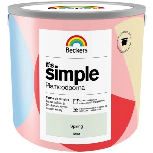 BECKERS Designer It's Simple Plamoodporna farba do ścian i sufitów spring pastelowa zieleń 2,5L