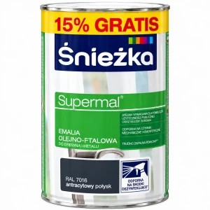 ŚNIEŻKA Supermal emalia do drewna, metalu i tynków antracytowy RAL 7016 połysk 0,92L