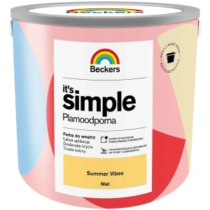 BECKERS Designer It's Simple Plamoodporna farba do ścian i sufitów summer vibes żółty 2,5L