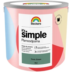 BECKERS Designer It's Simple Plamoodporna farba do ścian i sufitów think green zielony 2,5L
