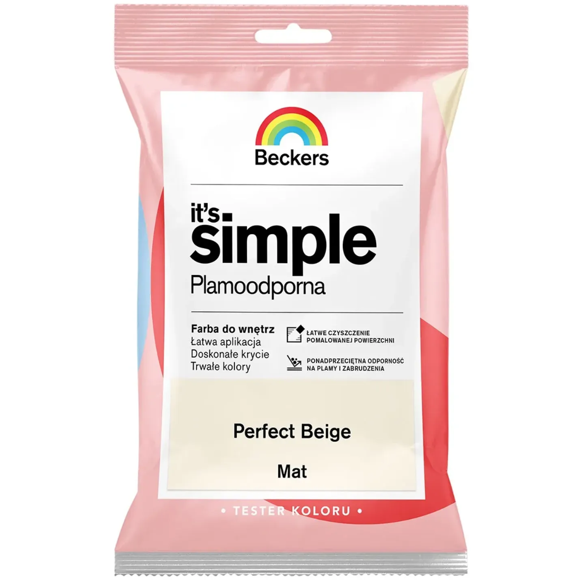 BECKERS Designer It's Simple Plamoodporna farba do ścian i sufitów perfect beige beżowy tester 50ml