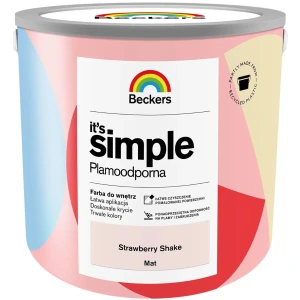 BECKERS Designer It's Simple Plamoodporna farba do ścian i sufitów strawberry shake pastelowy różowy 2,5L