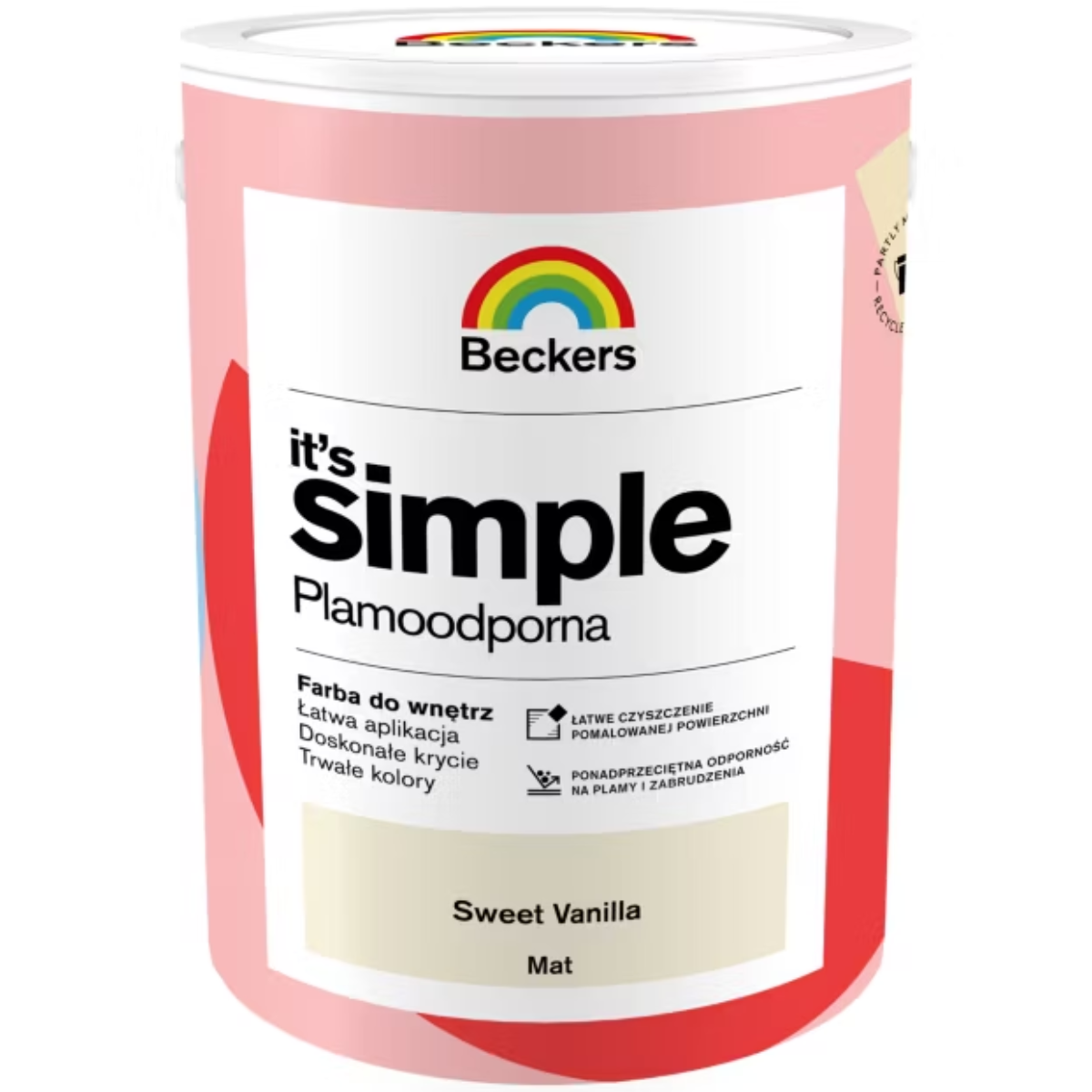 BECKERS Designer It's Simple Plamoodporna farba do ścian i sufitów sweet vanilla zgaszony żółty 5L