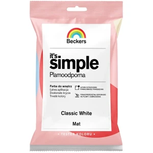BECKERS Designer It's Simple Plamoodporna farba do ścian i sufitów classic white biały tester 50ml