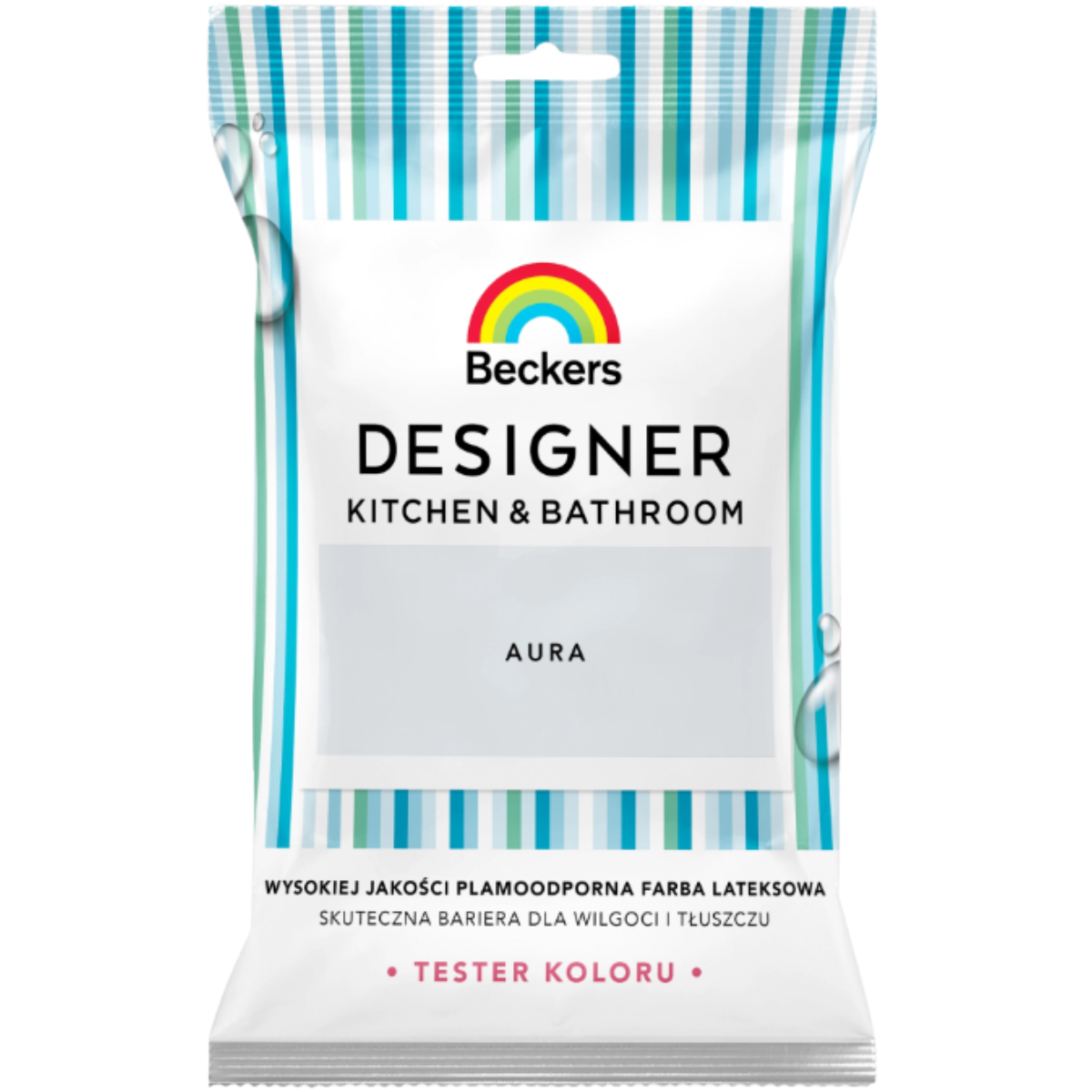 BECKERS DESIGNER Kuchnia i Łazienka Farba lateksowa szaroniebieski aura tester 50ml