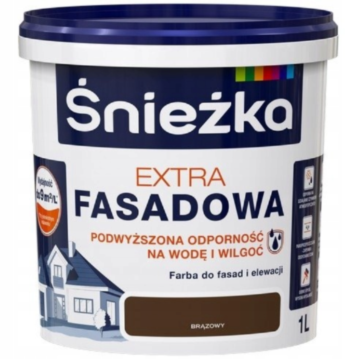 ŚNIEŻKA Extra fasadowa farba elwacyjna brązowa mat 1L