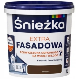ŚNIEŻKA Extra fasadowa farba elwacyjna brązowa mat 1L