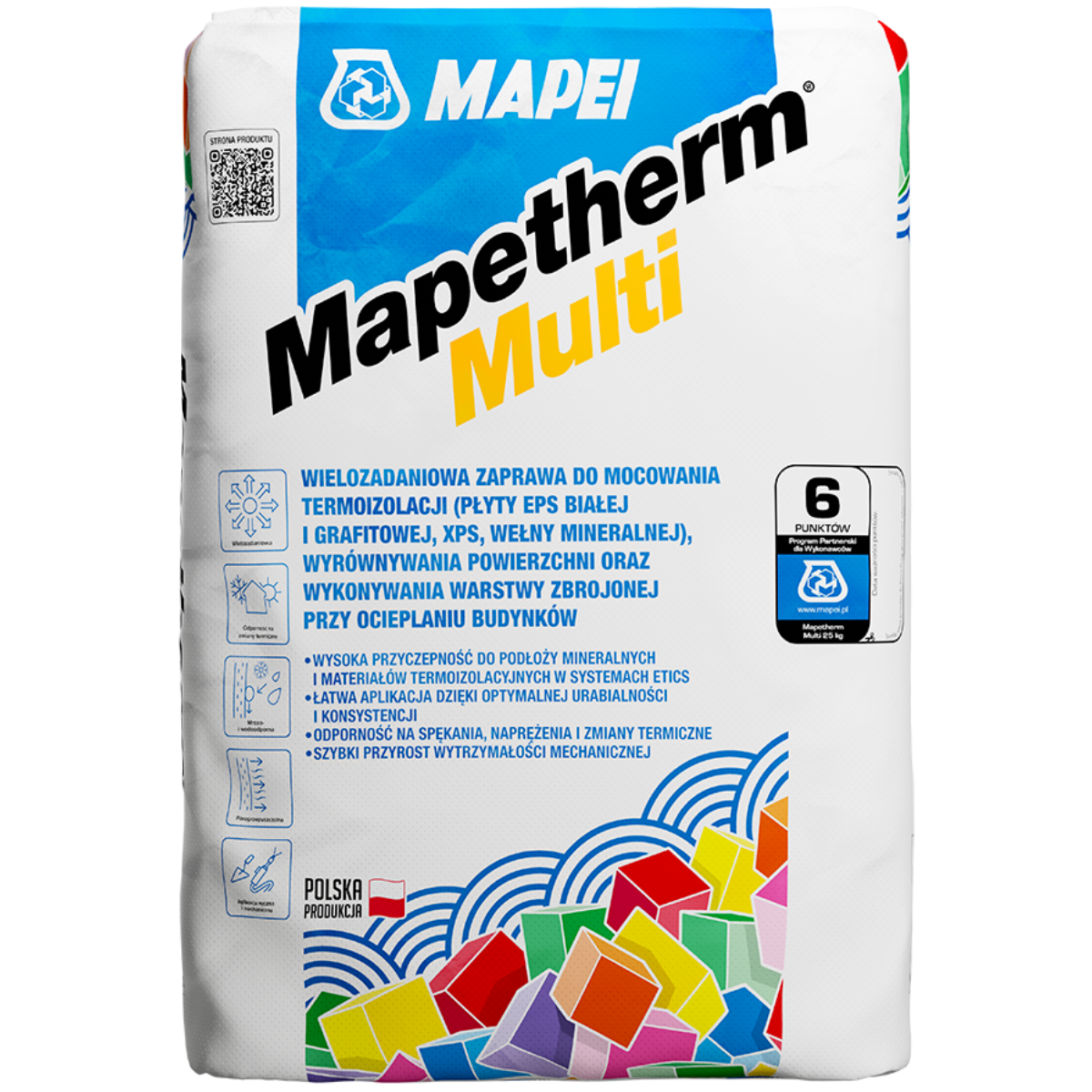 MAPEI Mapetherm Multi Klej do siatki i wełny cementowa zaprawa klejąco-szpachlowa 25kg