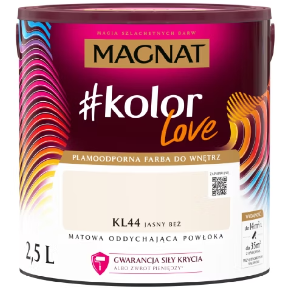 MAGNAT koloLove Farba lateksowa plamoodporna jasny beż KL44 2,5L