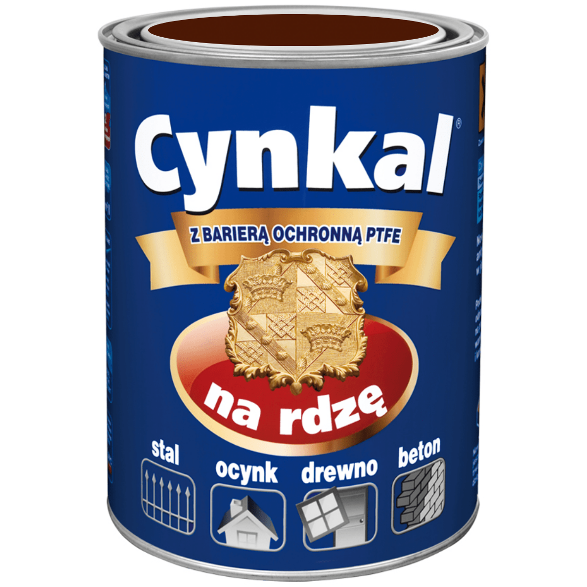CYNKAL Gruntoemalia antykorozyjna do metalu i ocynku czerwony tlenkowy 3009 połysk 10L