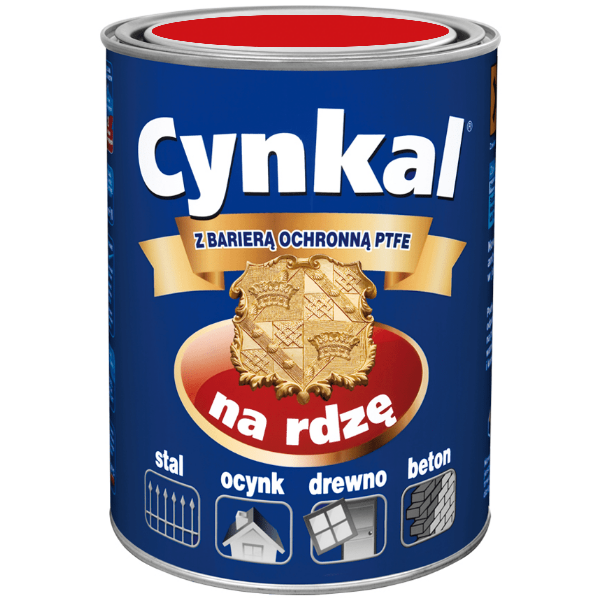CYNKAL Gruntoemalia antykorozyjna do metalu i ocynku czerwony 3020 połysk 2,5L