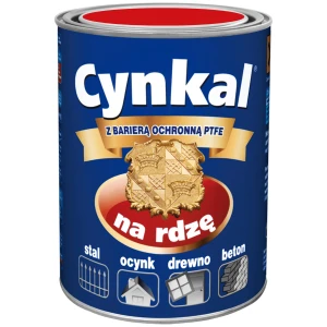 CYNKAL Gruntoemalia antykorozyjna do metalu i ocynku czerwony 3020 połysk 2,5L