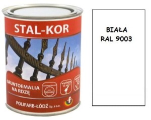 STAL-KOR Gruntoemalia na rdzę 10L BIAŁA  BIAŁY &&&