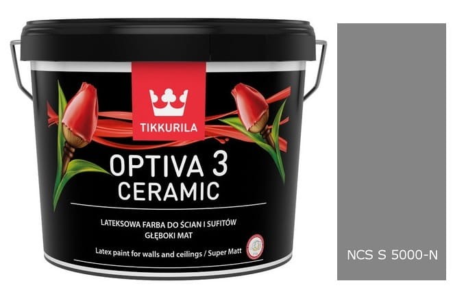 TIKKURILA Optiva Ceramic Matt 3 9l NCS S 5000-N