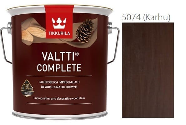 TIKKURILA Valtti Complete 9l LAKIEROBEJCA  KOLOR 5074 (KARHU)