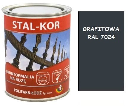 STAL-KOR Gruntoemalia na rdzę 5L SZARY GRAFITOWY