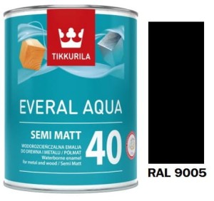 TIKKURILA Everal Aqua Semi Matt [40] 0,9l KOLOR CZARNY