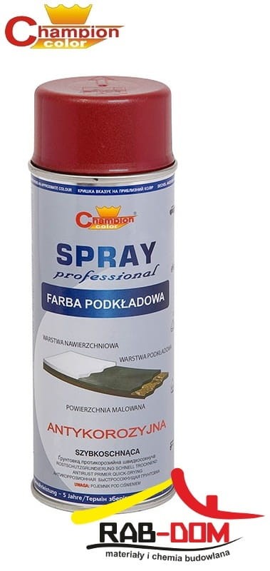 CHAMPION Farba podkładowa 400ml CZERWONY TLENKOWY