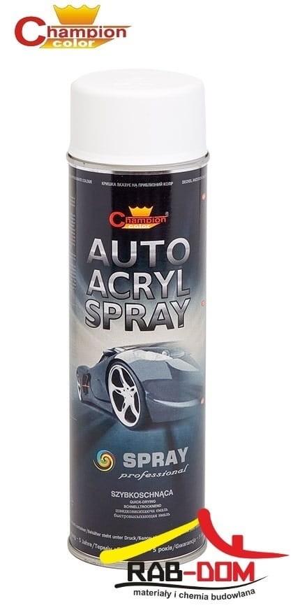 CHAMPION Spray Auto Acryl Podkład 500ml BIAŁY