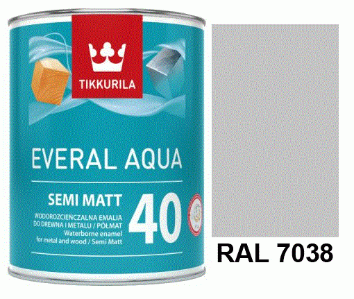TIKKURILA Everal Aqua Semi Matt [40] 0,9l RAL 7038