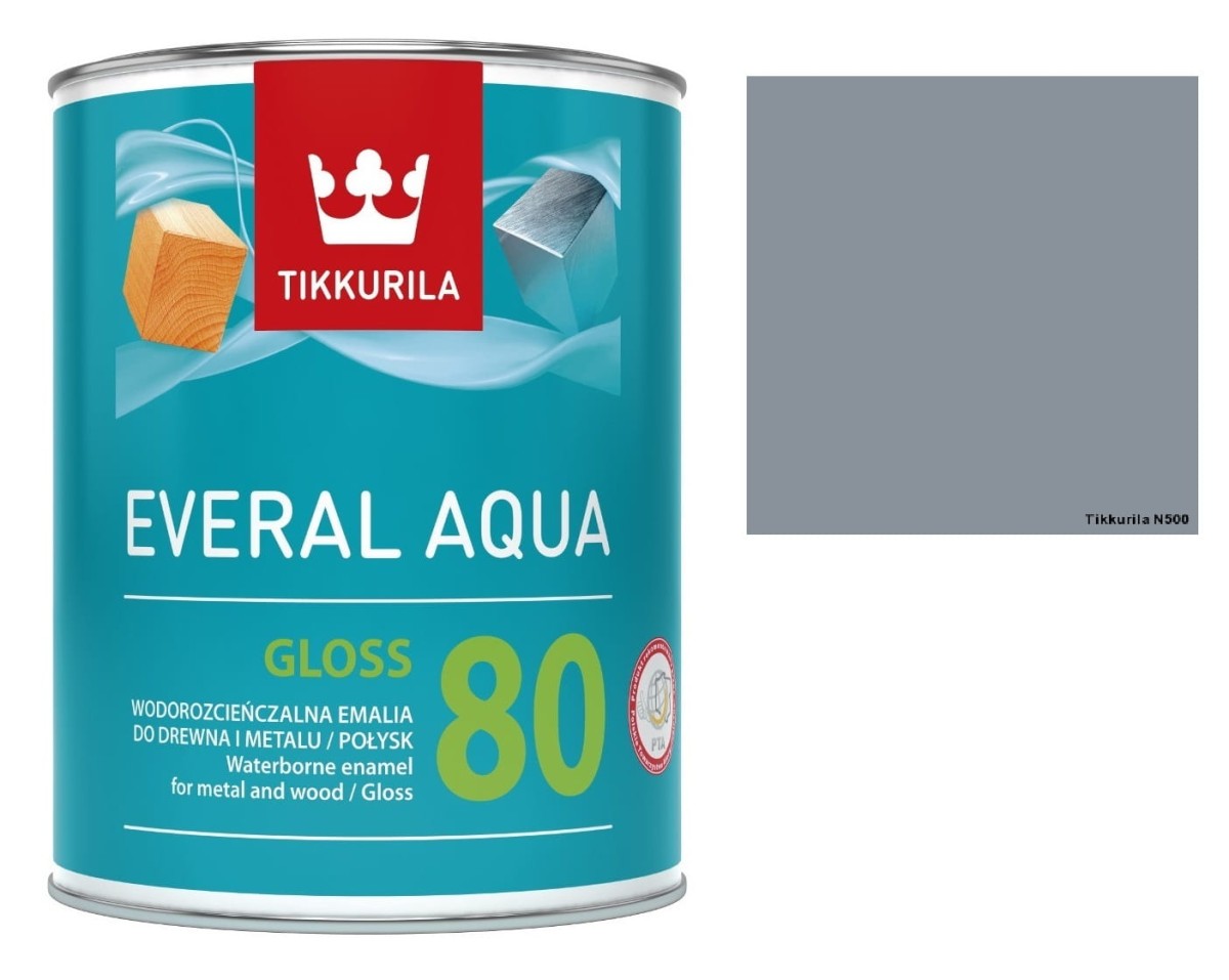 TIKKURILA Everal Aqua Gloss [80] 0,9l Połysk N500