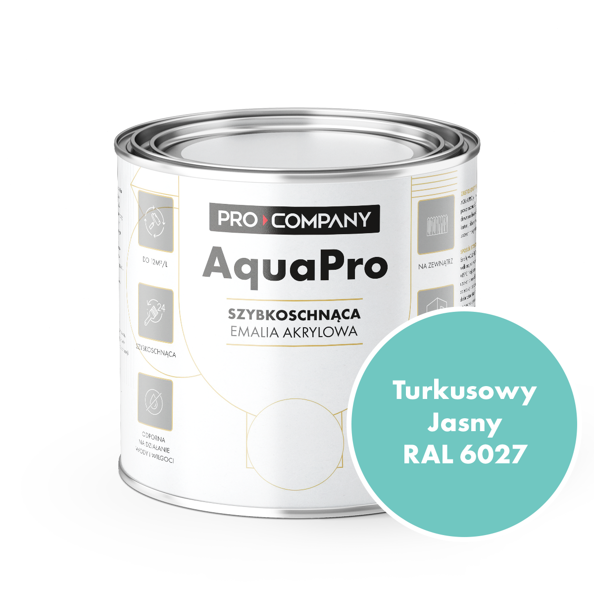 Emalia szybkoschnąca Turkusowy Jasny RAL 6027 0,8L