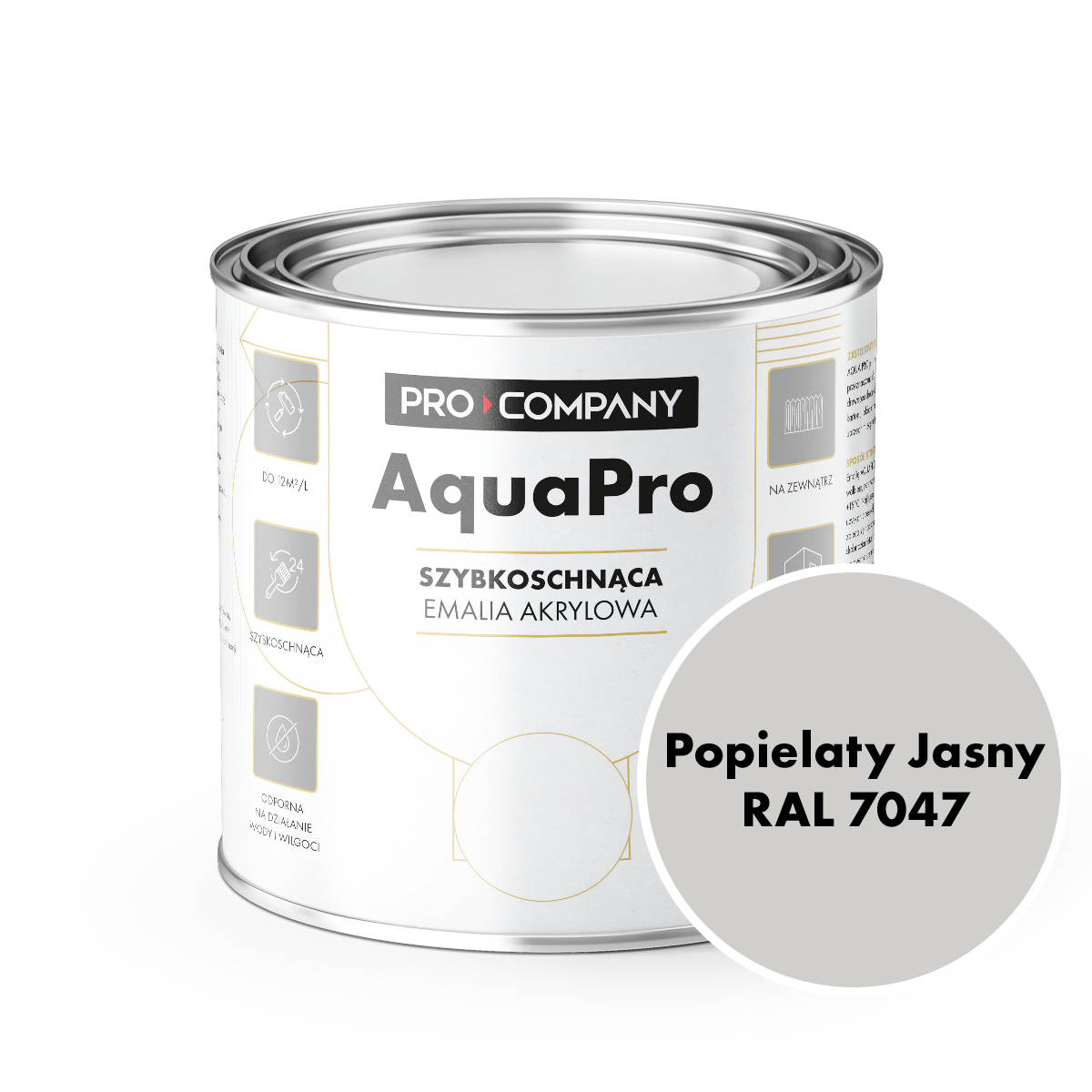 Emalia szybkoschnąca Popielaty Jasny RAL 7047 0,8L
