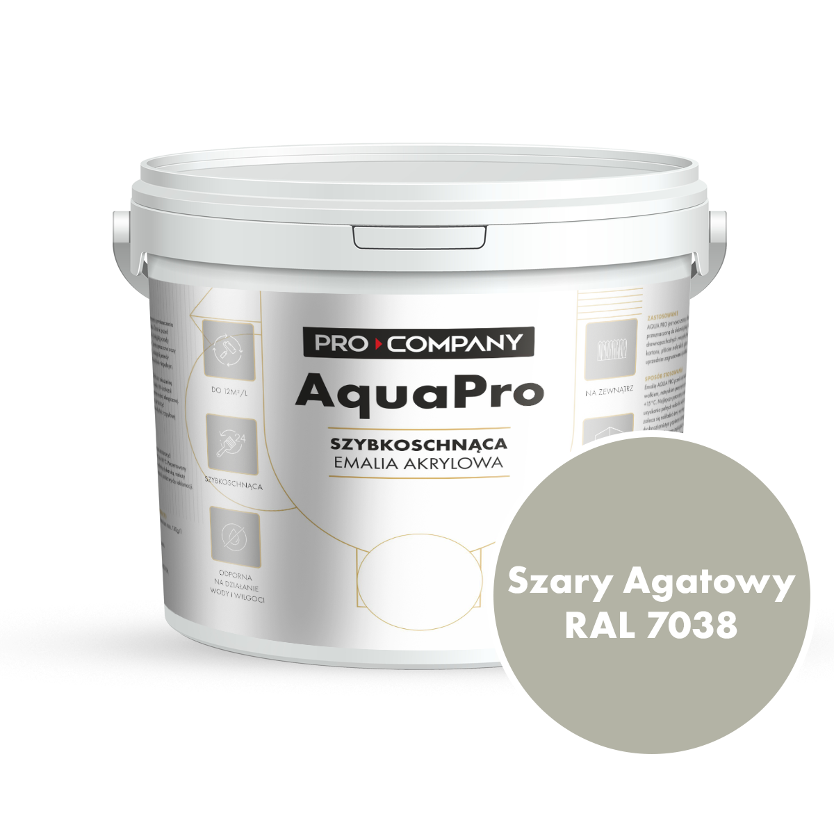 Emalia szybkoschnąca Szary Agatowy Mat RAL 7038 10L