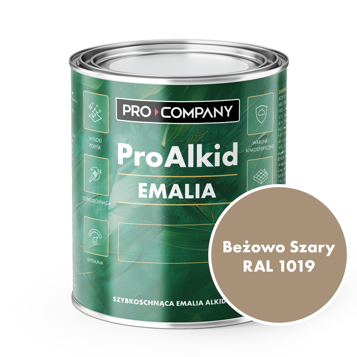 Pro Alkid szybkoschnąca emalia alkidowa - Kolor Beżowo szary RAL 1019
