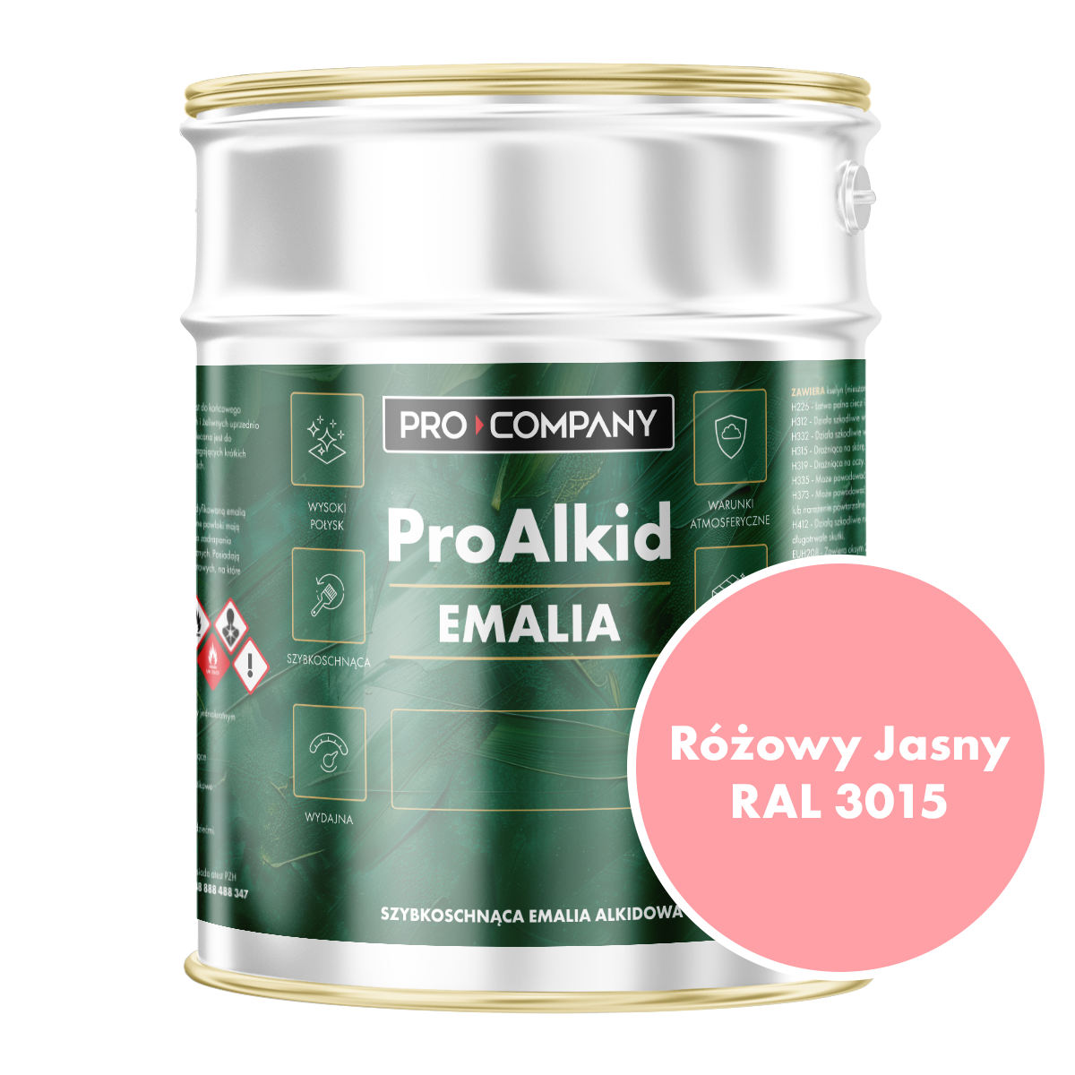 Pro Alkid szybkoschnąca emalia alkidowa - Kolor Różowy jasny RAL 3015