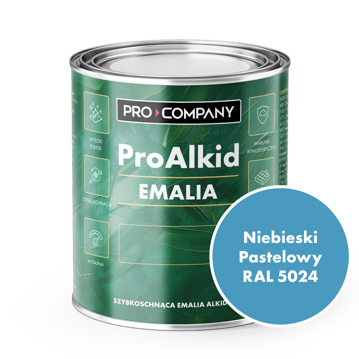 Pro Alkid szybkoschnąca emalia alkidowa - Kolor Niebieski pastelowy RAL 5024