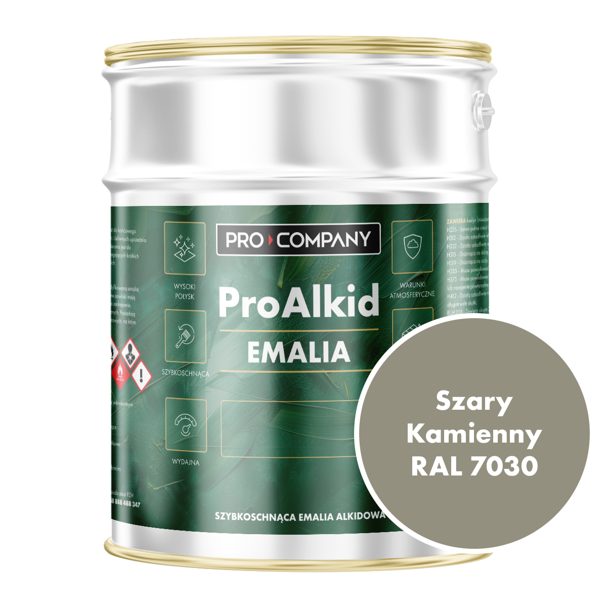 Pro Alkid szybkoschnąca emalia alkidowa - Kolor Szary kamienny RAL 7030