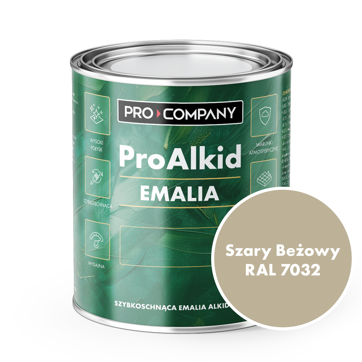 Pro Alkid szybkoschnąca emalia alkidowa - Kolor Szary beżowy RAL 7032