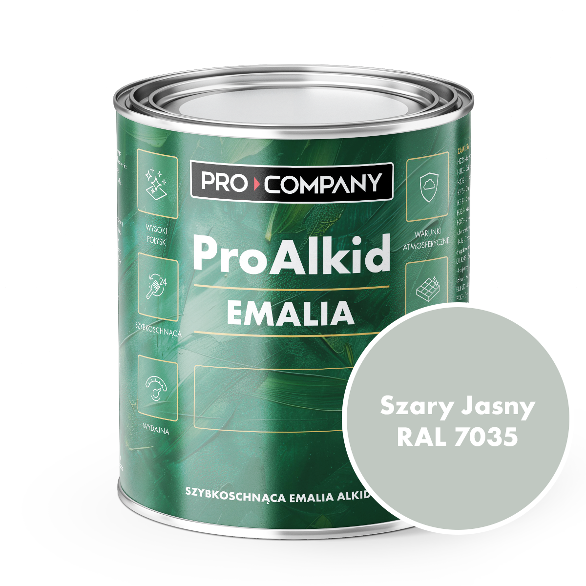 Pro Alkid szybkoschnąca emalia alkidowa - Kolor Szary jasny RAL 7035