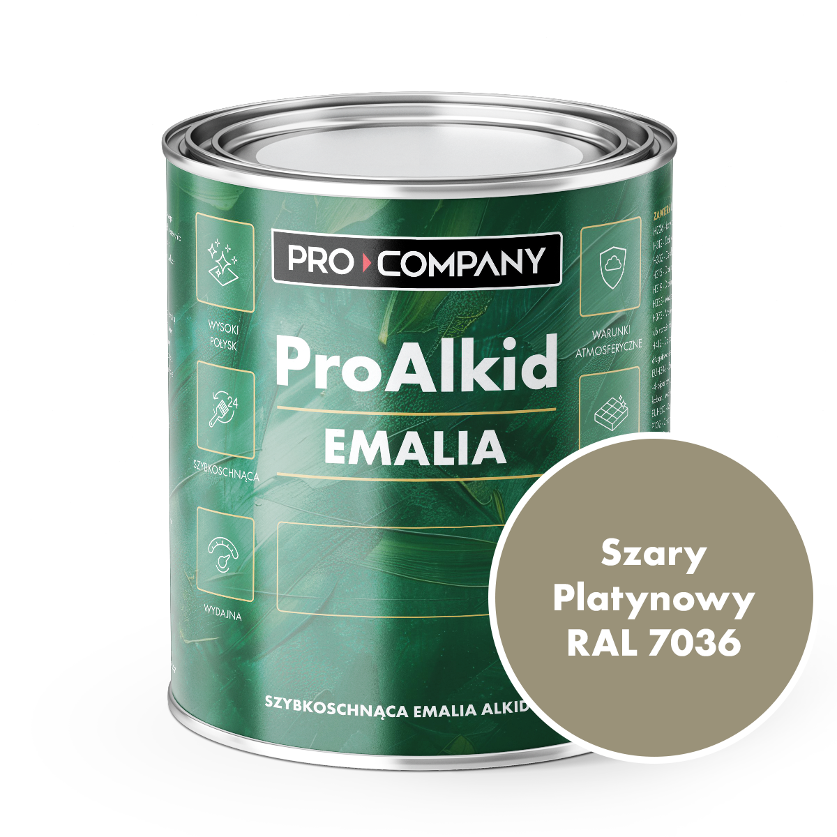 Pro Alkid szybkoschnąca emalia alkidowa - Kolor Szary platynowy RAL 7036