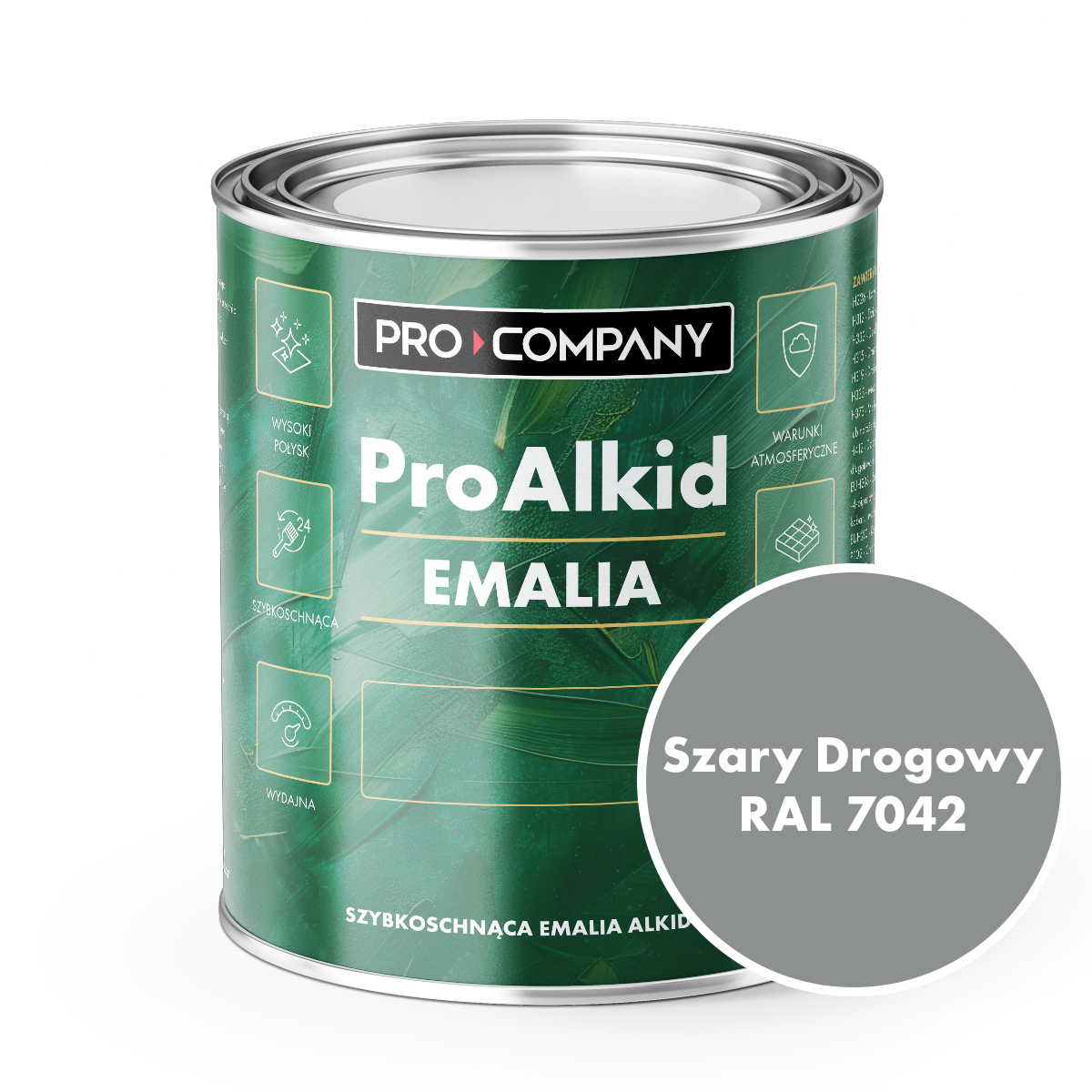 Pro Alkid szybkoschnąca emalia alkidowa - Kolor Szary drogowy RAL 7042