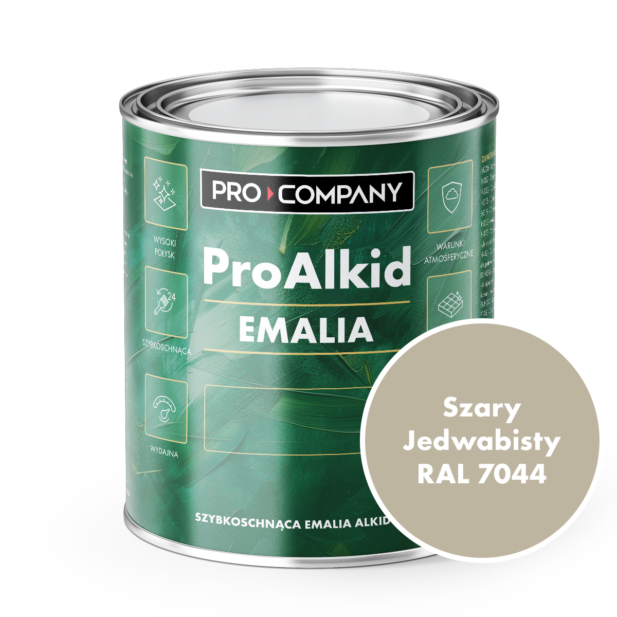 Pro Alkid szybkoschnąca emalia alkidowa - Kolor Szary jedwabisty RAL 7044