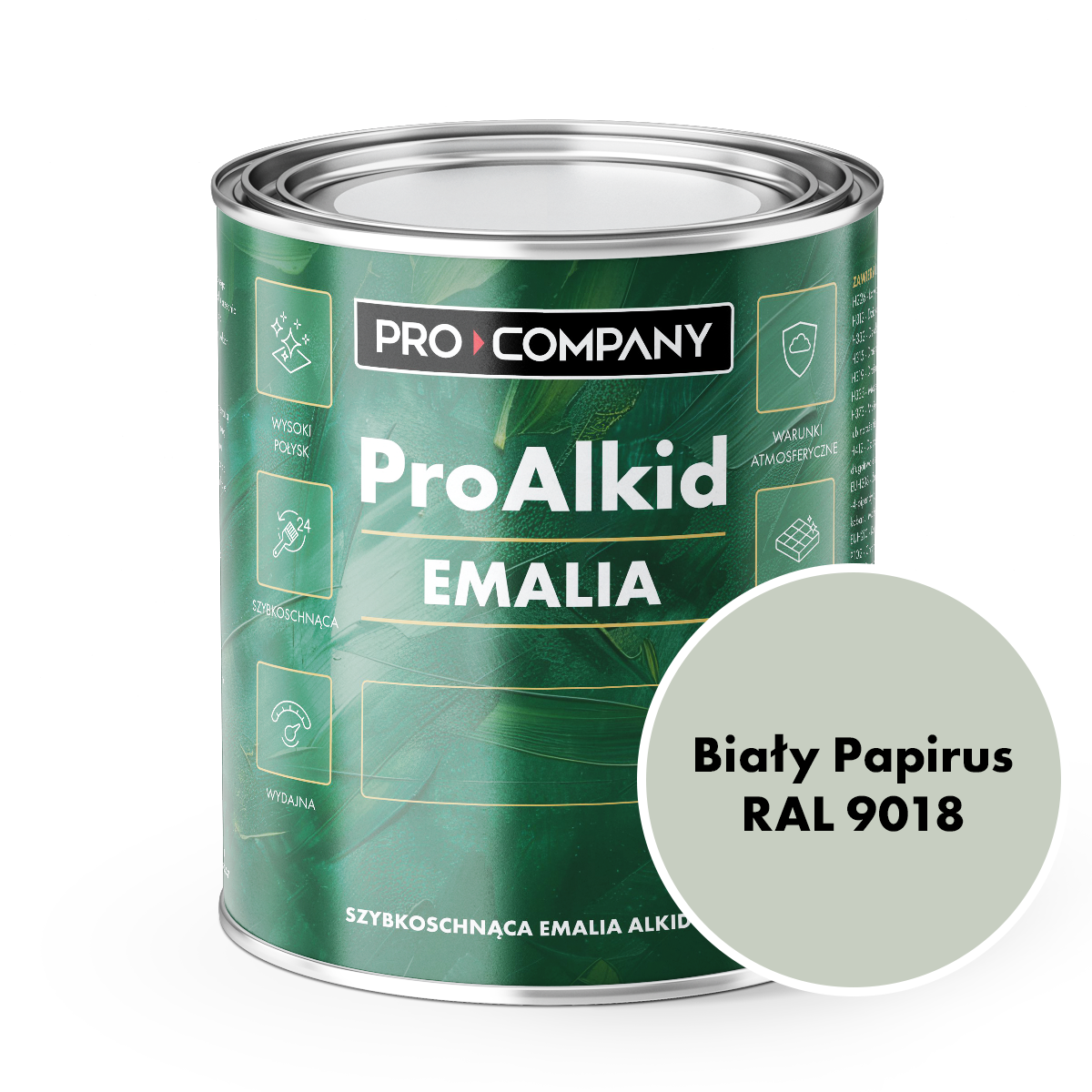 Pro Alkid szybkoschnąca emalia alkidowa - Kolor Biały Papirus RAL 9018