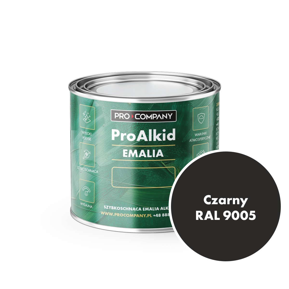 Pro Alkid szybkoschnąca emalia alkidowa - Kolor Czarny RAL 9005