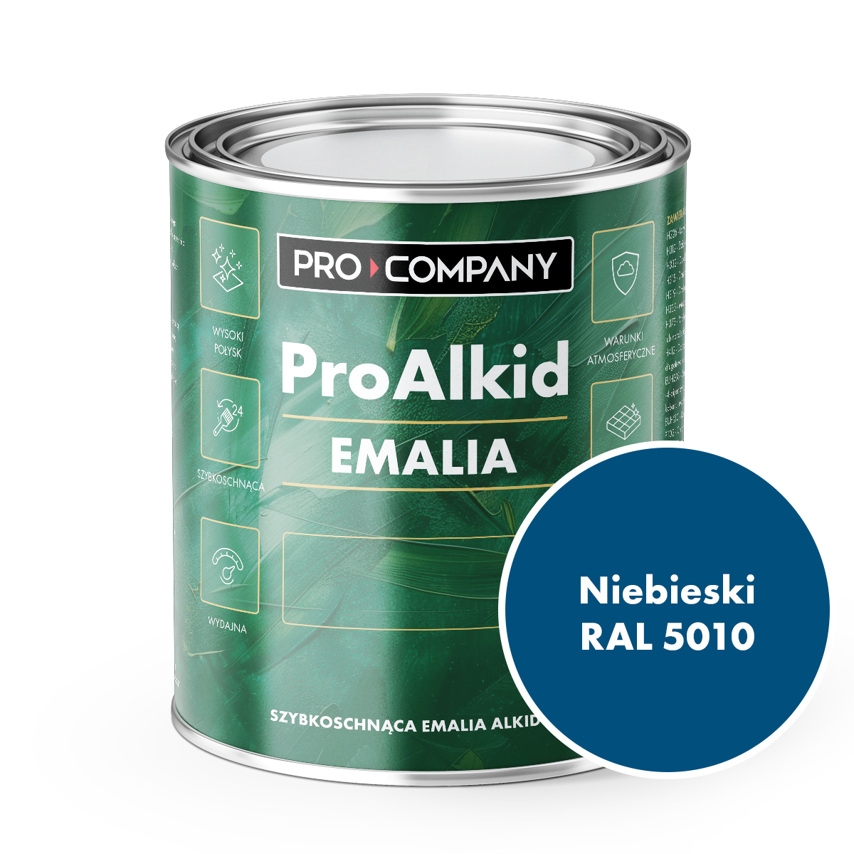 Pro Alkid szybkoschnąca emalia alkidowa - Kolor Niebieski RAL 5010