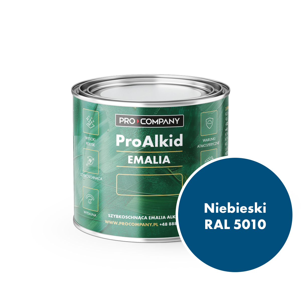 Pro Alkid szybkoschnąca emalia alkidowa - Kolor Niebieski RAL 5010