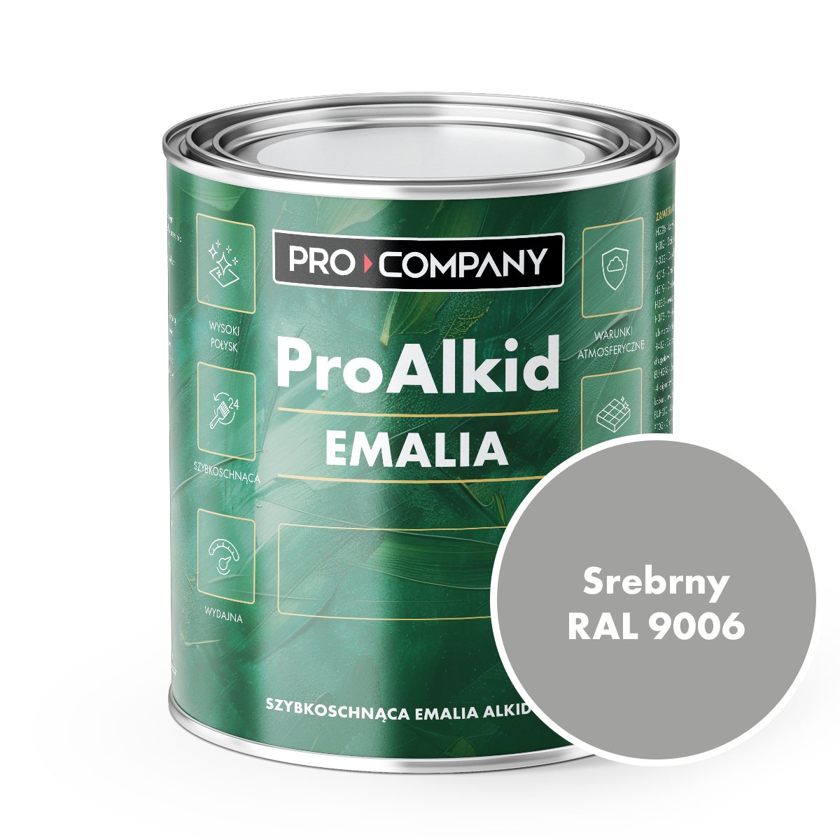 Pro Alkid szybkoschnąca emalia alkidowa - Kolor Srebrny RAL 9006