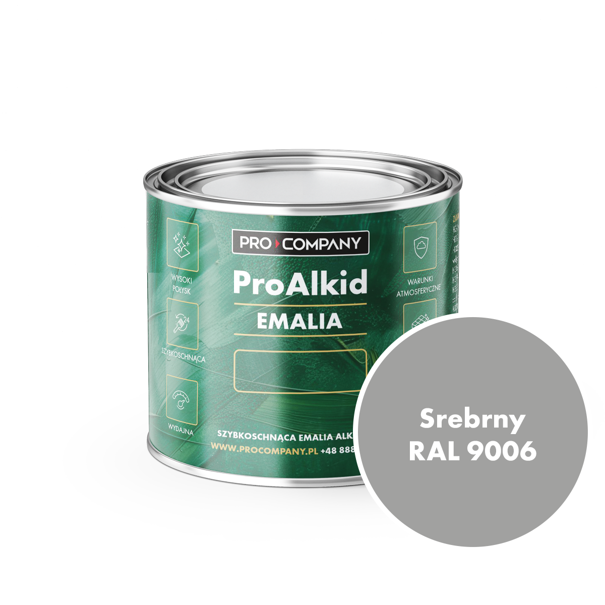 Pro Alkid szybkoschnąca emalia alkidowa - Kolor Srebrny RAL 9006