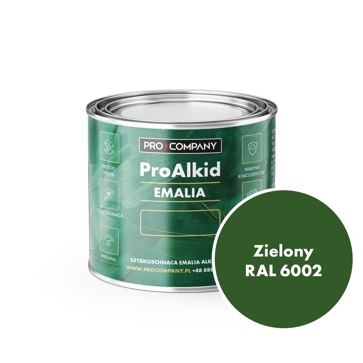 Pro Alkid szybkoschnąca emalia alkidowa - Kolor Zielony RAL 6002